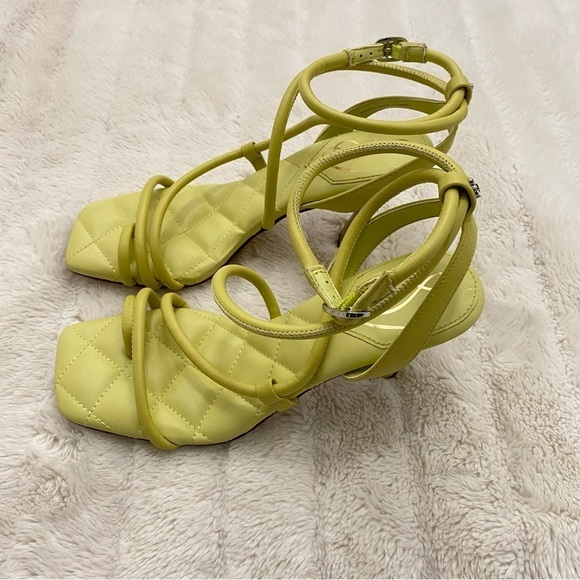 Sam Edelman Lime Green Leather Strappy Heels Size 7.5 - Picture 8 of 16